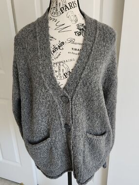 J Crew Retail Gray Oversized Cardigan sz S
